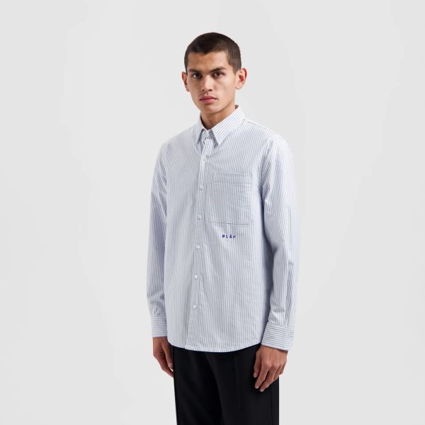 Olaf Oxford Stripe Overhemd Blauw/Wit