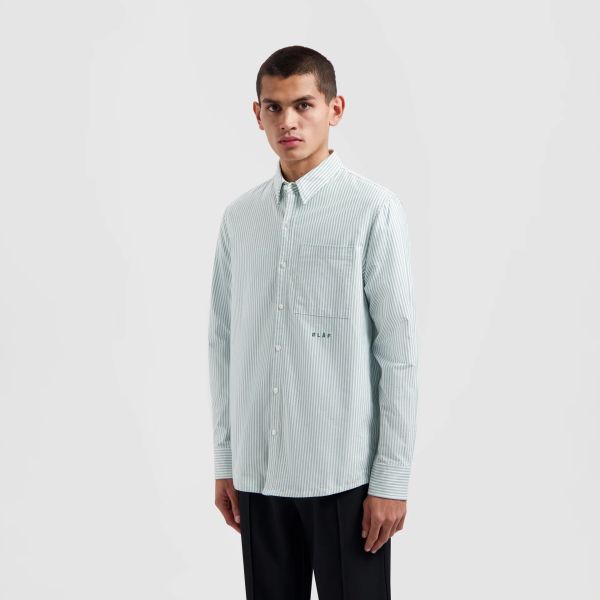 Olaf Oxford Stripe Overhemd Groen/Wit