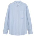 olaf oxford stripe overhemd navy blauw
