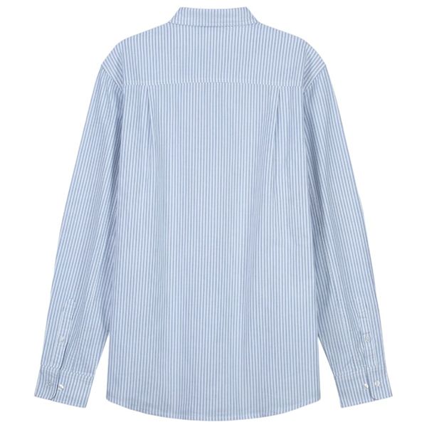 olaf oxford stripe overhemd navy blauw