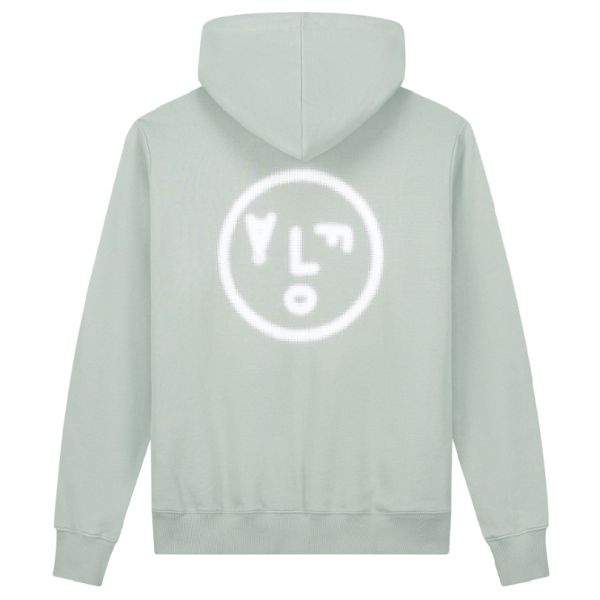 Olaf Pixelated Face Hoodie Licht Groen