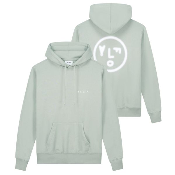 Olaf Pixelated Face Hoodie Licht Groen