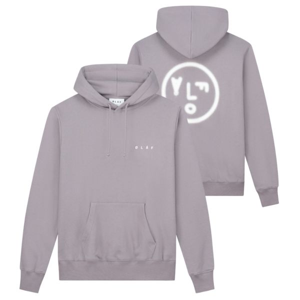 Olaf Pixelated Face Hoodie Paars/Grijs