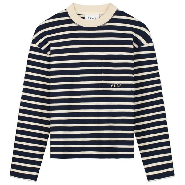 olaf pocket stripe longsleeve navy