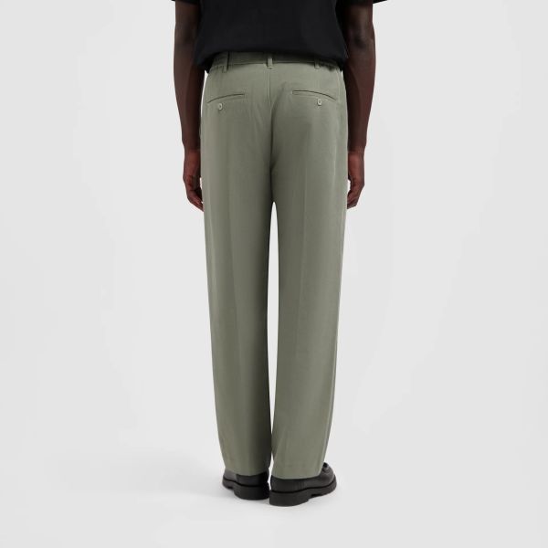 Olaf Regular Pleated Chino Donker Groen