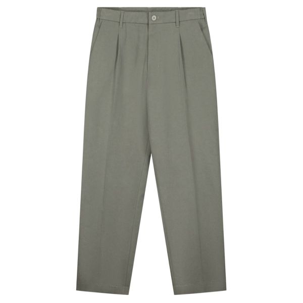 Olaf Regular Pleated Chino Donker Groen