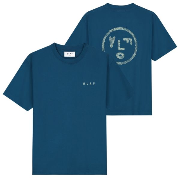 Olaf Scribble Face T-shirt Blauw