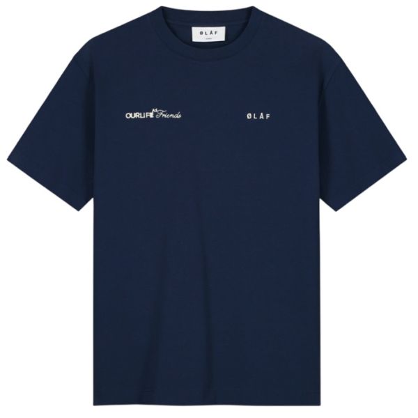 Olaf Script Friends Boxy T-shirt Navy