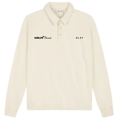 Olaf Script Friends Oversized Polo Off White