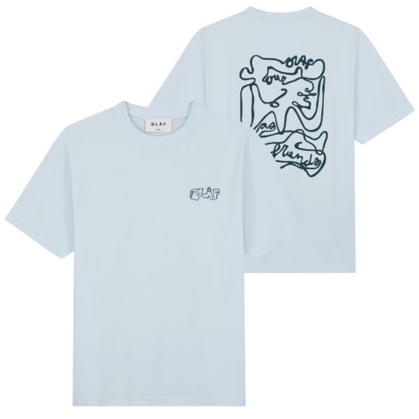 Olaf Script T-shirt Licht Blauw