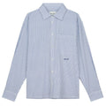 Olaf Seersucker Boxy Overhemd Blauw/Wit