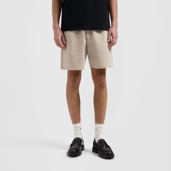 Olaf Seersucker Korte Broek Beige