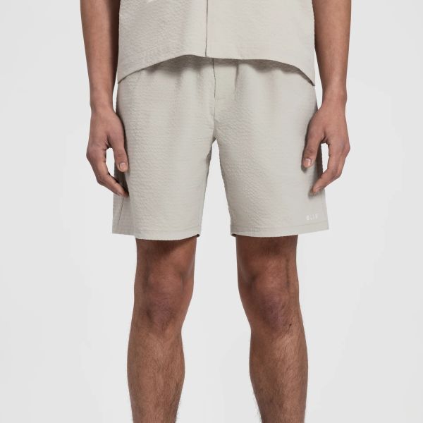 Olaf Seersucker Korte Broek Grijs
