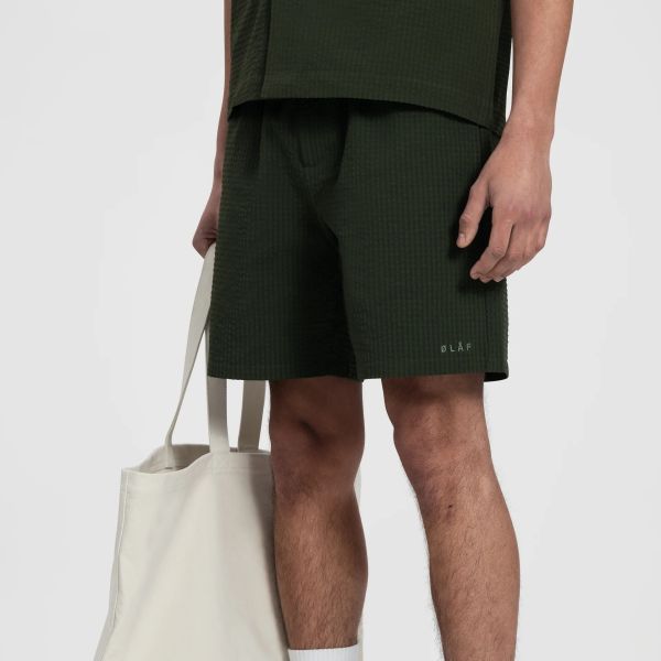 Olaf Seersucker Korte Broek Groen