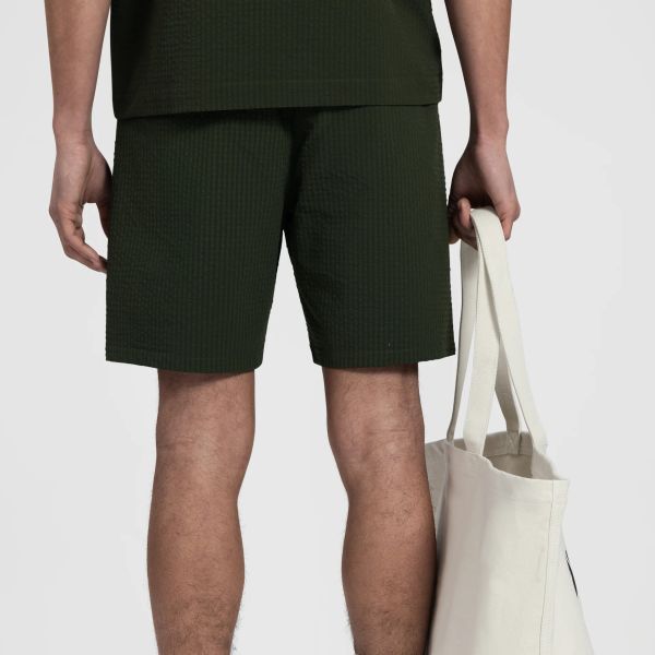 Olaf Seersucker Korte Broek Groen