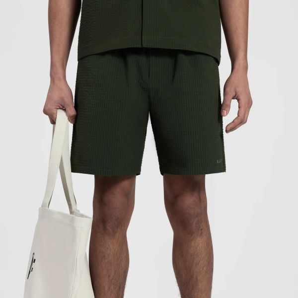 Olaf Seersucker Korte Broek Groen