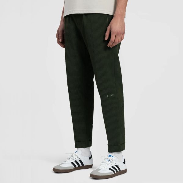 Olaf Seersucker Slim Broek Groen