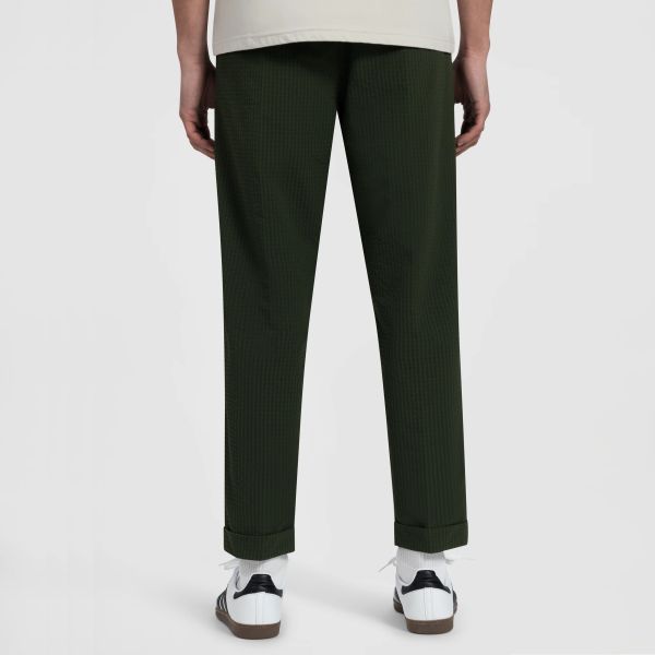 Olaf Seersucker Slim Broek Groen