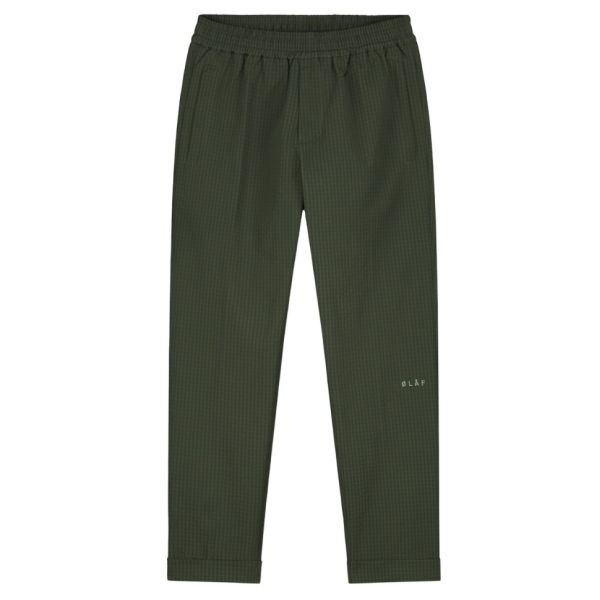 Olaf Seersucker Slim Broek Groen
