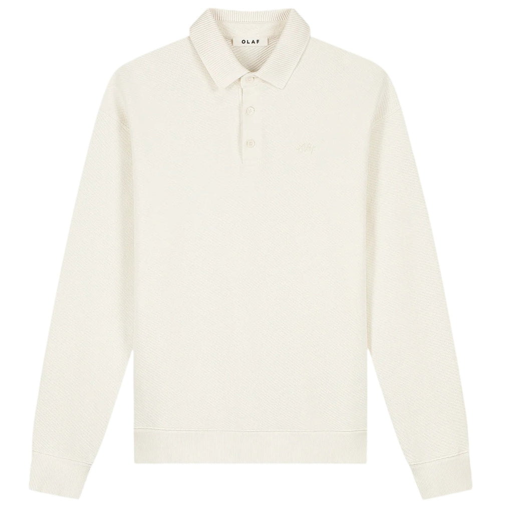 Olaf Signature Oversized Longsleeve Polo Off White