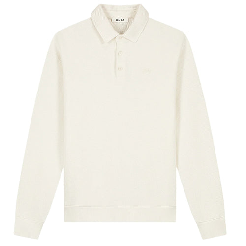 Olaf Signature Oversized Longsleeve Polo Off White
