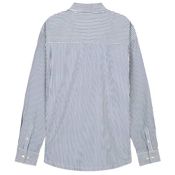 Olaf Stain Logo Stripe Overhemd Blauw