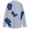 Olaf Stain Logo Stripe Overhemd Blauw