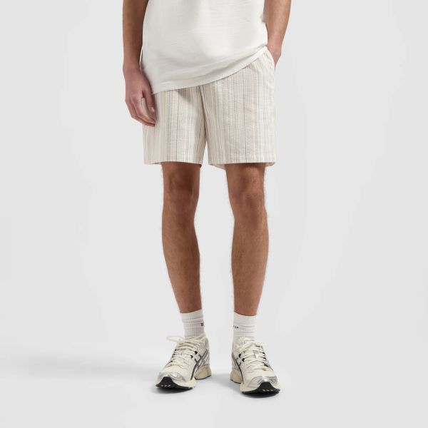 Olaf Stripe Korte Broek Bruin/Wit