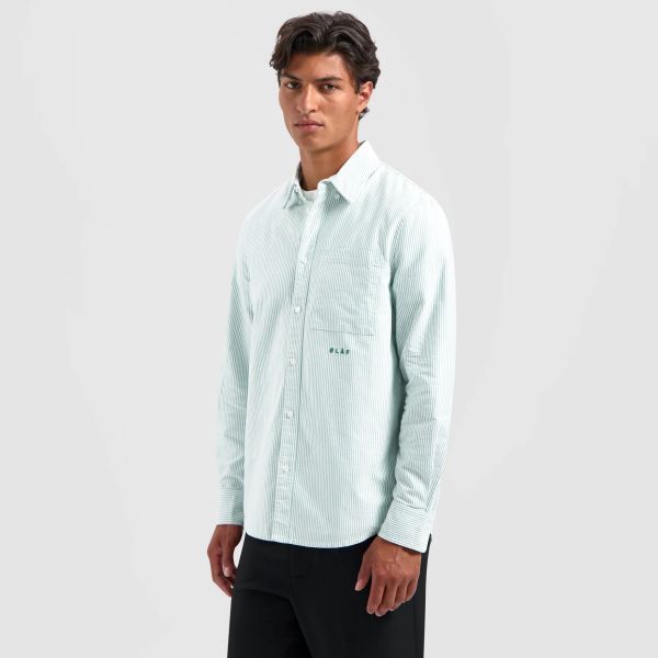 Olaf Stripe Oxford Overhemd Groen/Wit