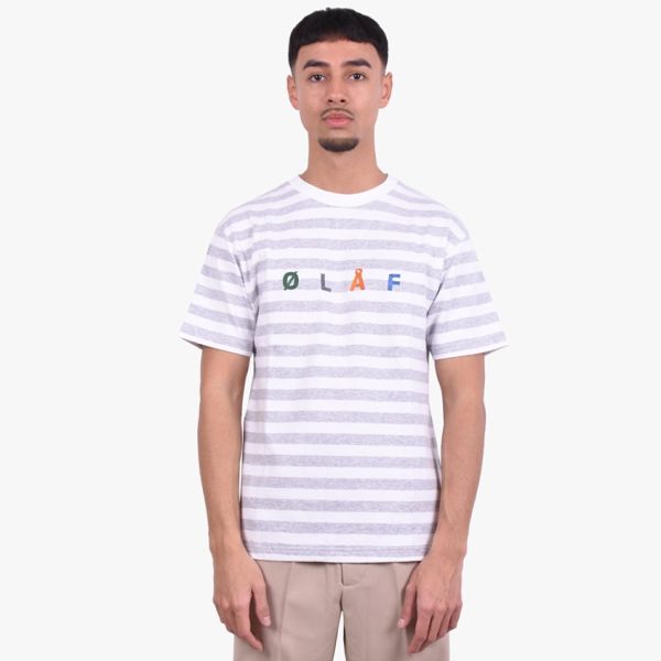Olaf Stripe Sans T-shirt Wit/Grijs
