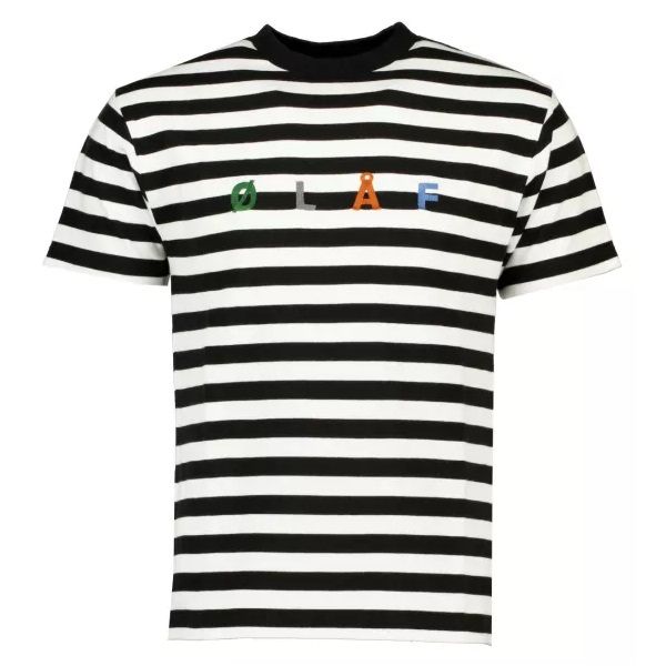 Olaf Stripe Sans T-shirt Wit/Zwart