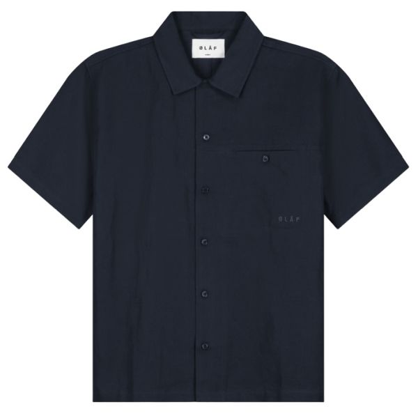 Olaf Sun Linen Overhemd Navy