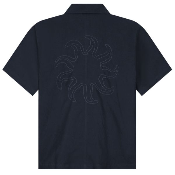 Olaf Sun Linen Overhemd Navy