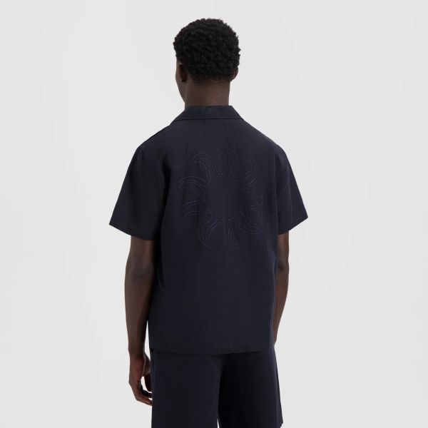 Olaf Sun Linen Overhemd Navy