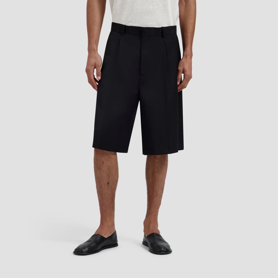 Olaf Tropical Wool Blend Tailored Korte Broek Zwart