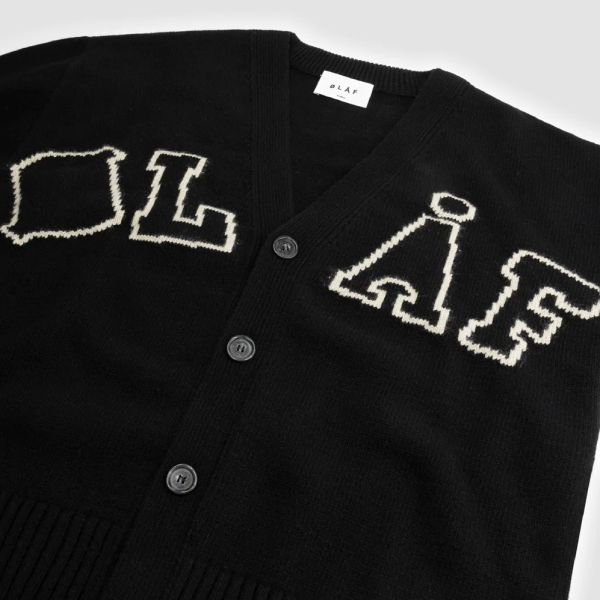 Olaf Varsity Cardigan Zwart