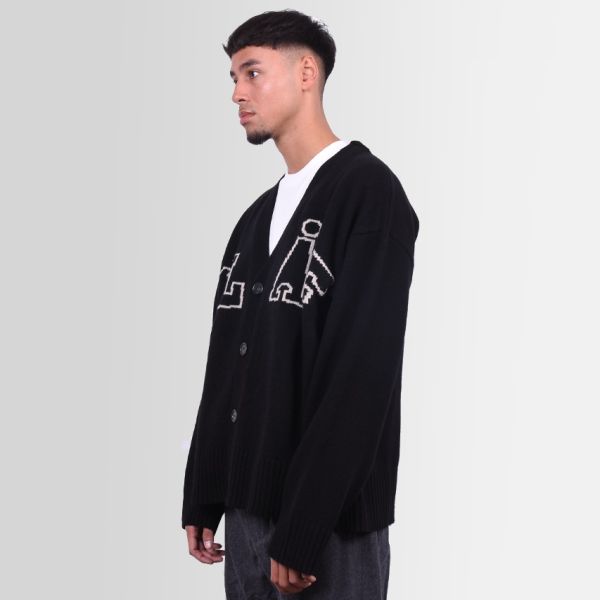 Olaf Varsity Cardigan Zwart