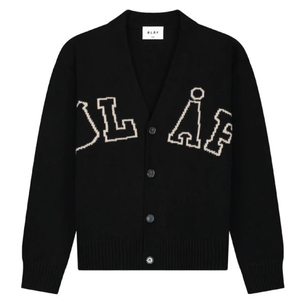 Olaf Varsity Cardigan Zwart