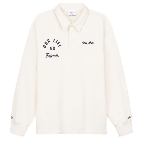 Olaf Varsity Polo Sweater Off White