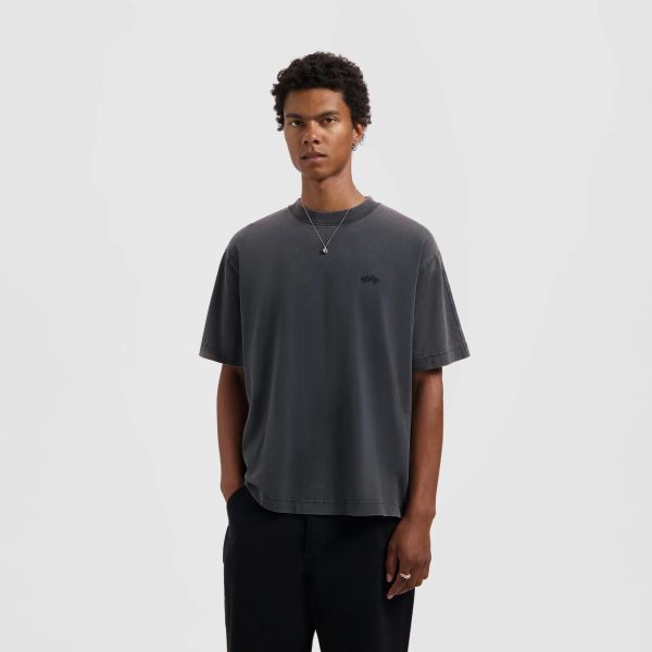 Olaf Washed Signature T-shirt Antraciet