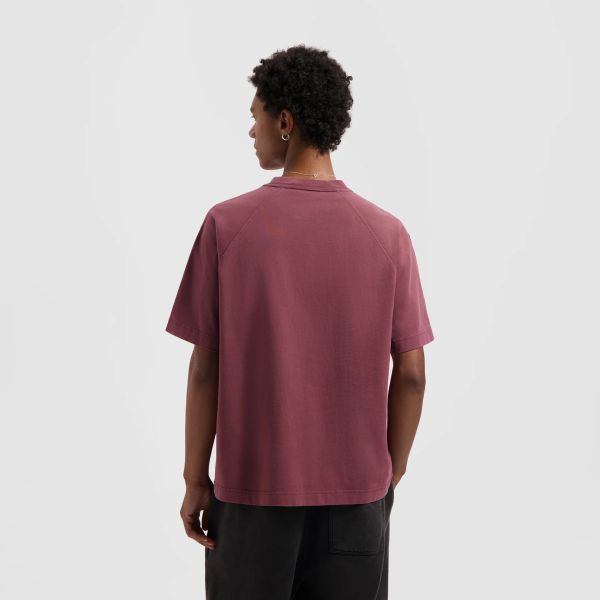 Olaf Washed Signature T-shirt Bordeaux