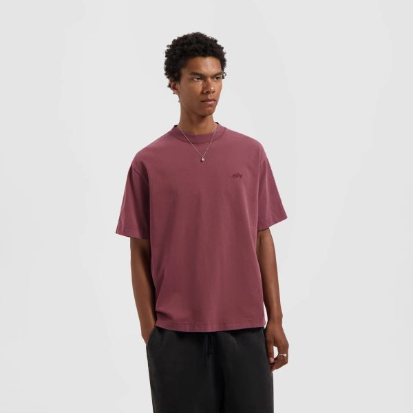 Olaf Washed Signature T-shirt Bordeaux