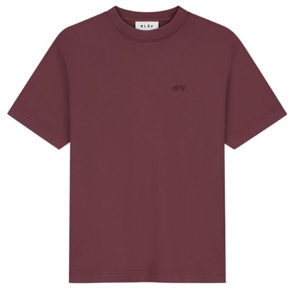Olaf Washed Signature T-shirt Bordeaux