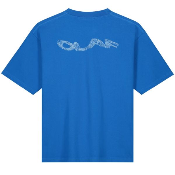 Olaf Wavy Drift Embro T-shirt Blauw