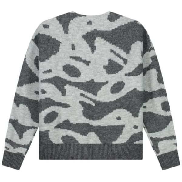 Olaf Wavy Drift Knitted Cardigan Grijs