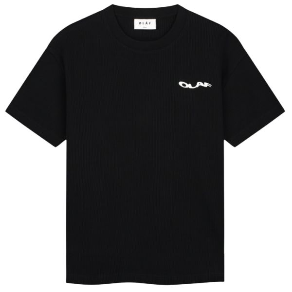Olaf Wavy Drift Waffle T-shirt Zwart