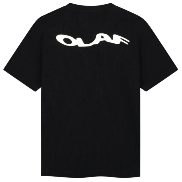 Olaf Wavy Drift Waffle T-shirt Zwart