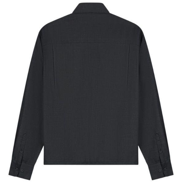 Olaf Wool Blend Boxy Overhemd Antraciet
