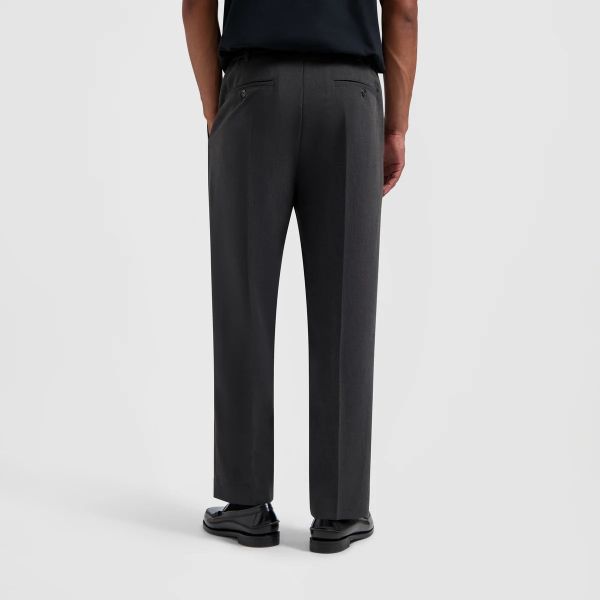 Olaf Wool Tailored Pleated Broek Antraciet