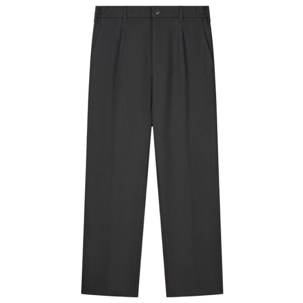 Olaf Wool Tailored Pleated Broek Antraciet